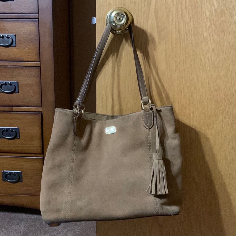 Suede Brown over the shoulder purse.